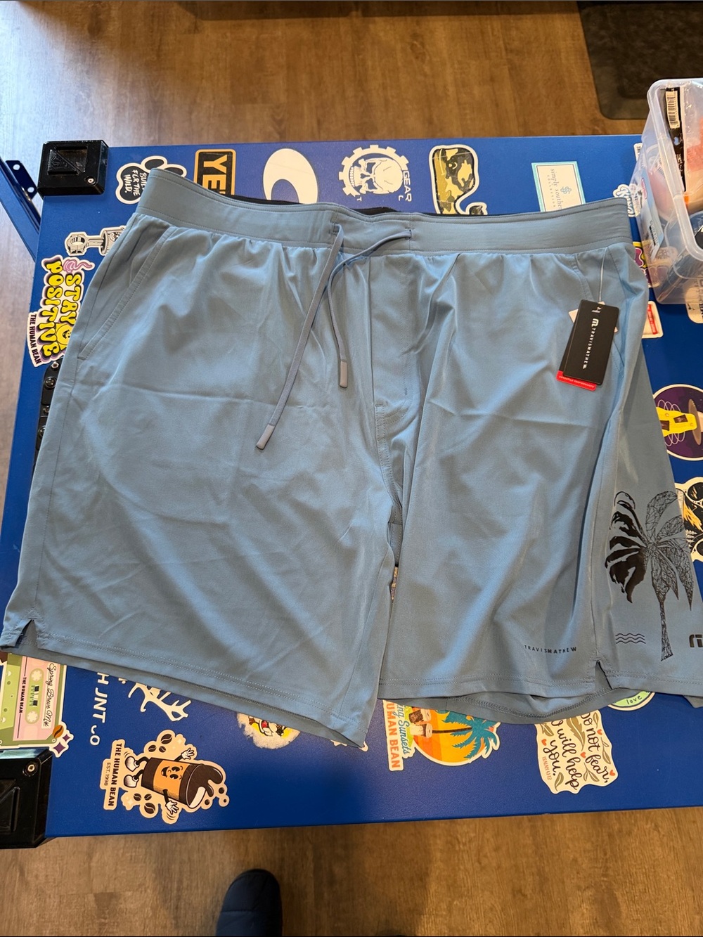 Men’s XXL Travis Mathew Light Blue Drawstring Athletic Shorts